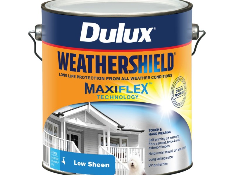 Exterior Dulux Weathershield Water Based Paint 4L Low Sheen