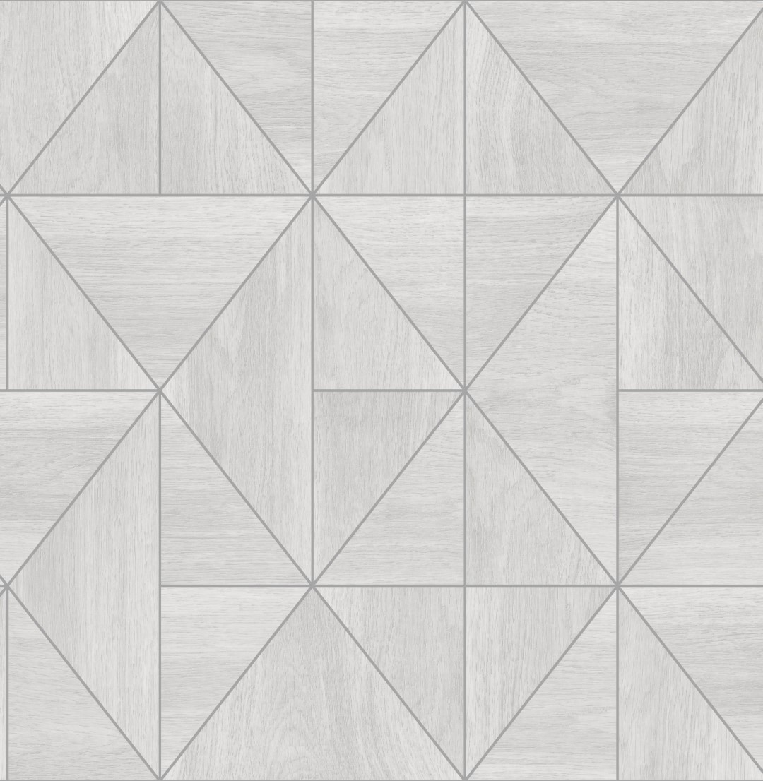Geometric Feature Wall Contemporary Grey Silver Wallpaper Fi
