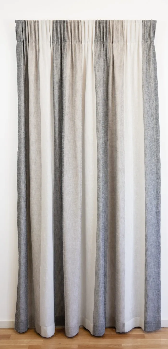 Pencil Pleat 150cm Long Shot Stripe