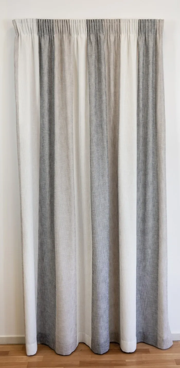 Pencil Pleat 75mm Long Shot Stripe v2